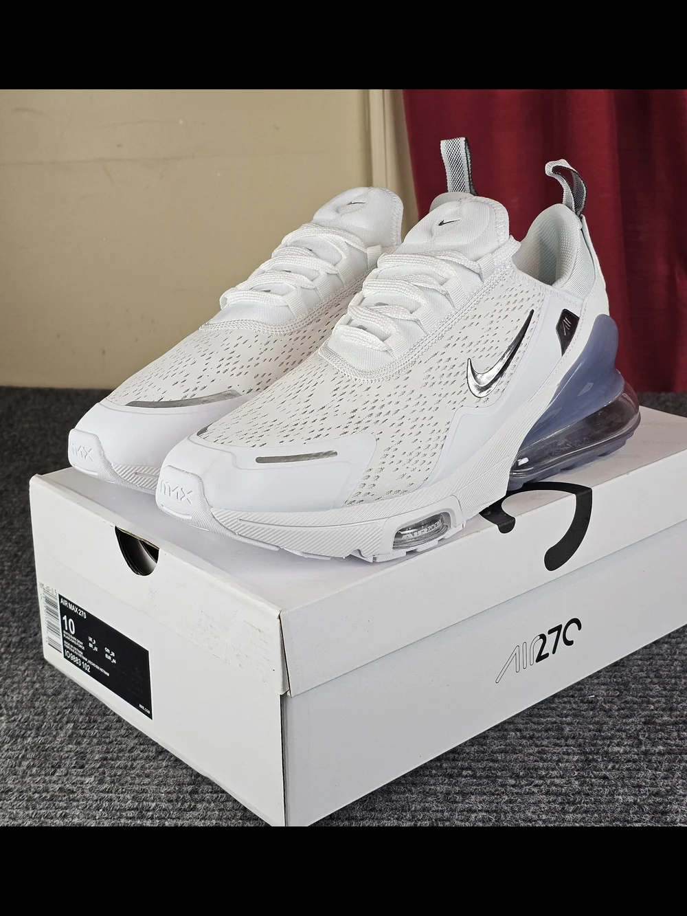 Nike Air Max 270 React White/bark Gray new Various Sizes New